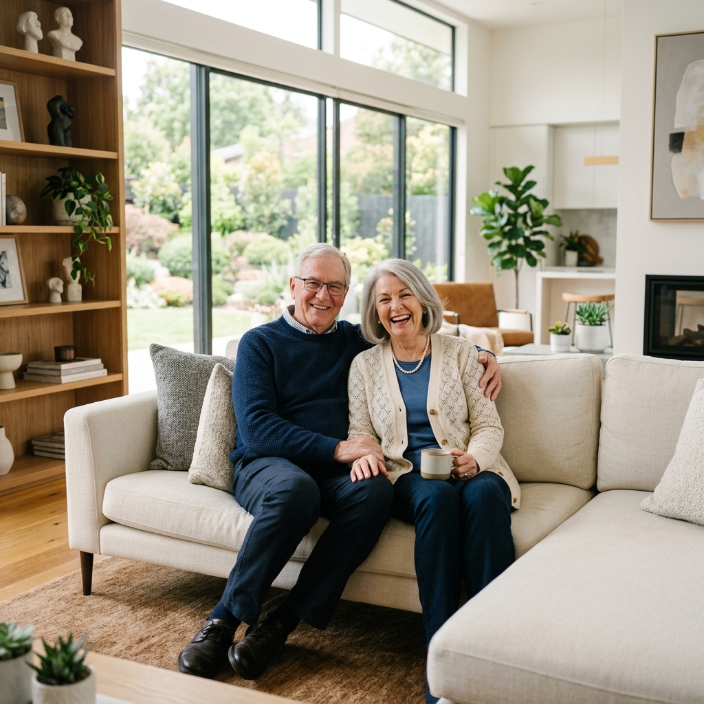 Happy elderly couple enjoying healthy aging
